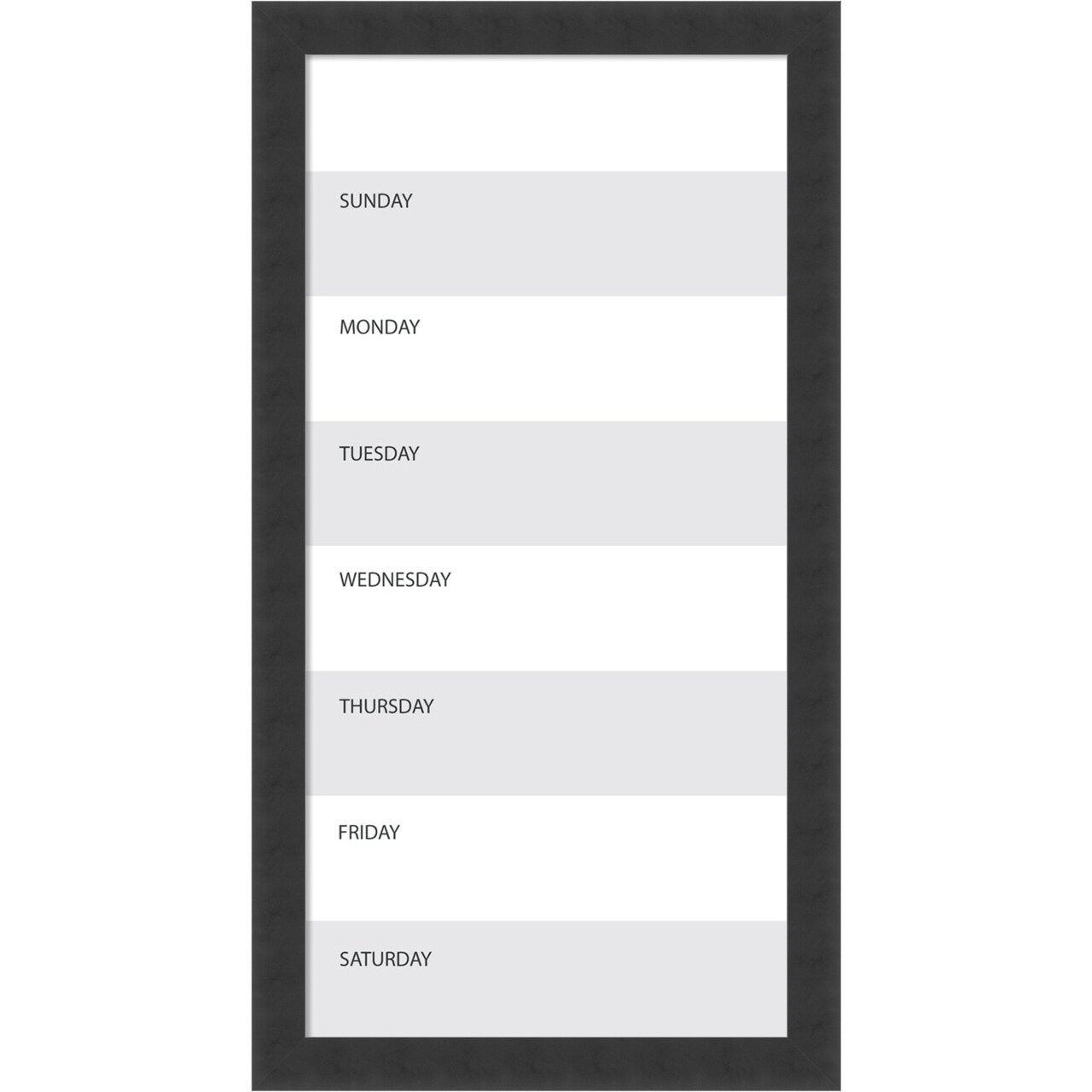 Glass Dry Erase Board Vertical Panel, Grey Week Calendar Framed